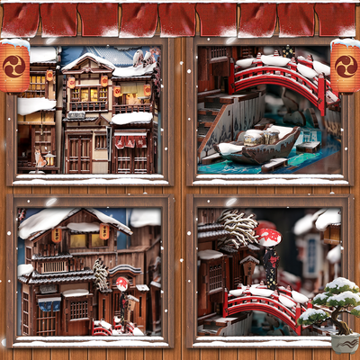 Kyoto Snow Whisper book nook viewed between books