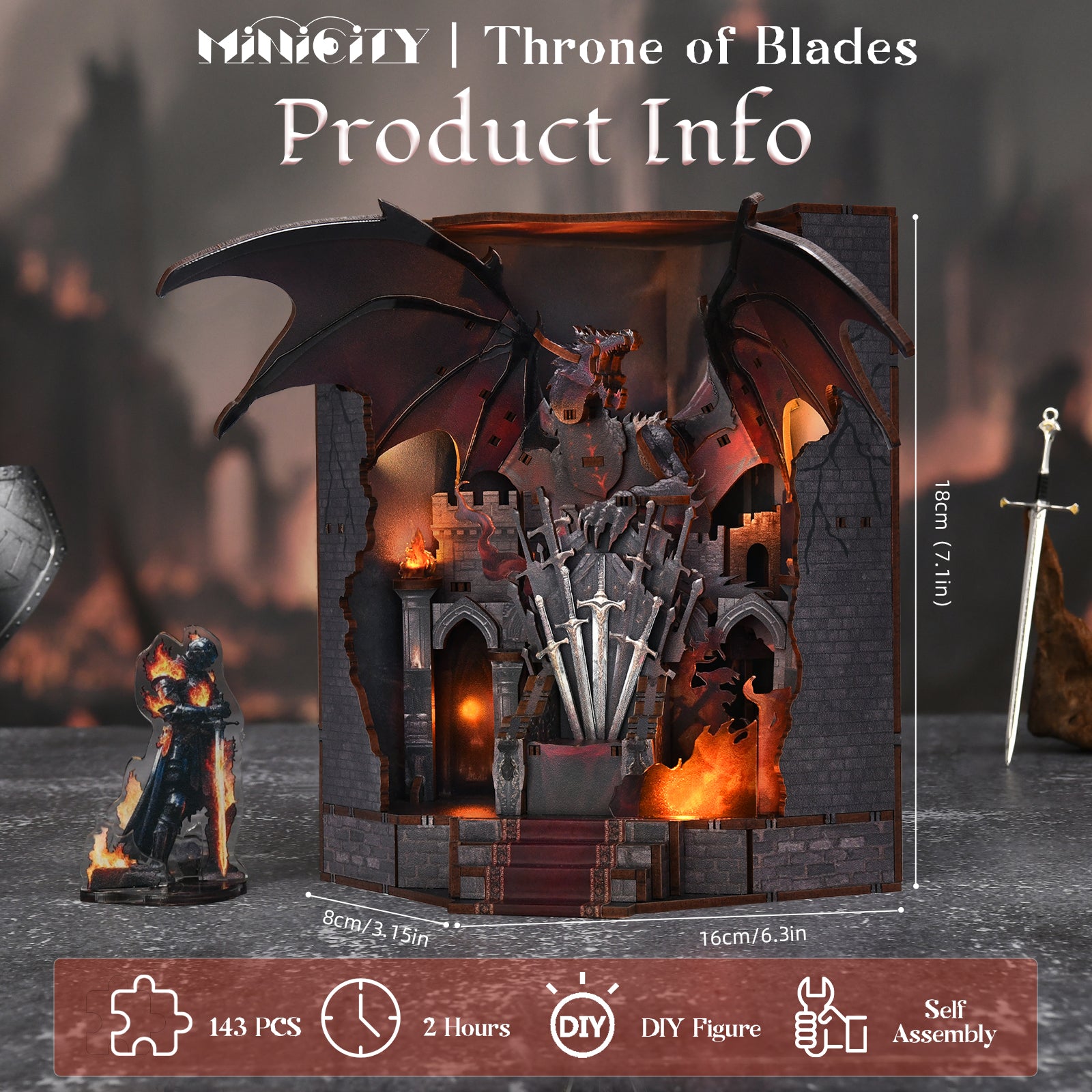 Minicity Throne of Blades Book Nook Kit - CT02 MIN product image 3