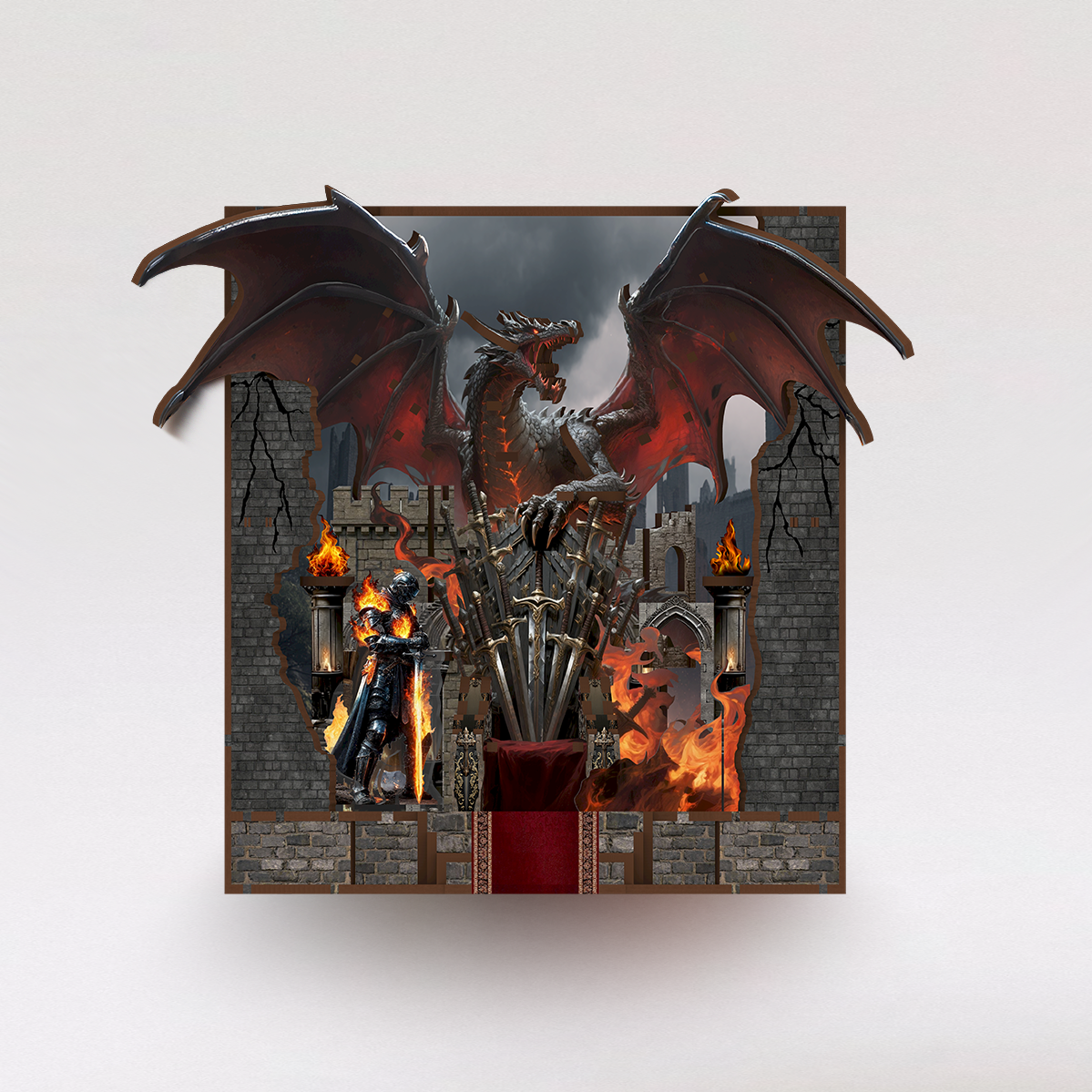 Minicity Throne of Blades Book Nook Kit - CT02 MIN completed display